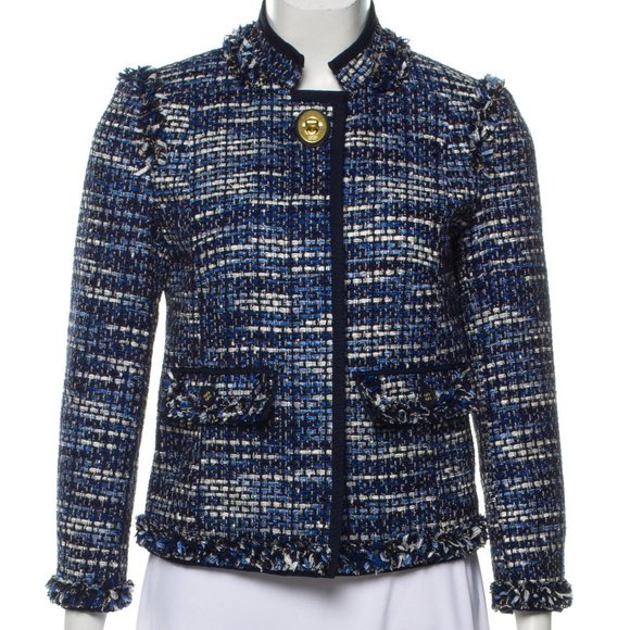 COACH 1941 Poppy Blue Phoebe Tweed Blazer Jacket - Picture 5 of 16